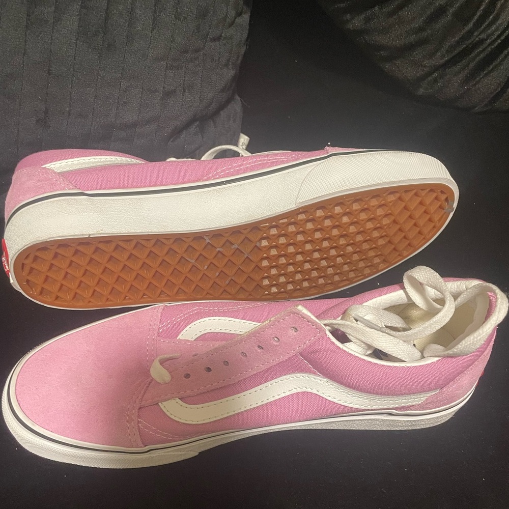 Vans Pink and White Old Skool Sneakers